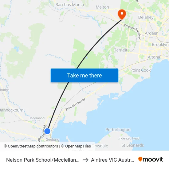 Nelson Park School/Mcclelland St to Aintree VIC Australia map