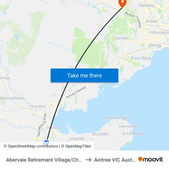 Abervale Retirement Village/Church St to Aintree VIC Australia map