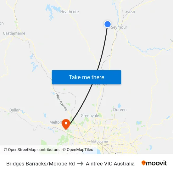 Bridges Barracks/Morobe Rd to Aintree VIC Australia map