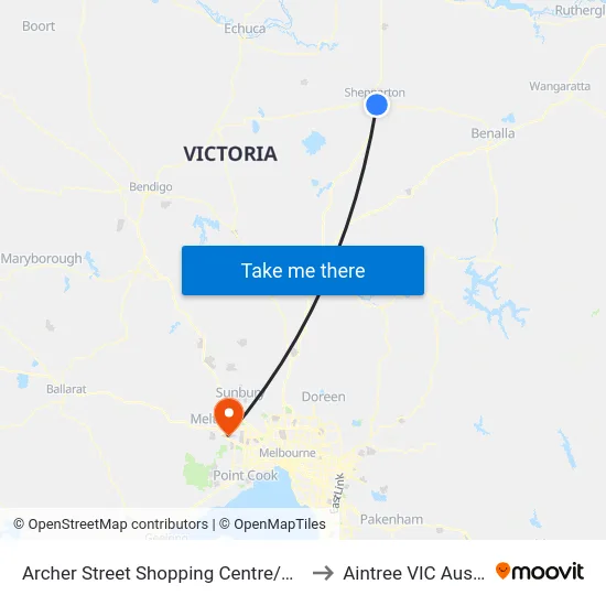 Archer Street Shopping Centre/Archer St to Aintree VIC Australia map