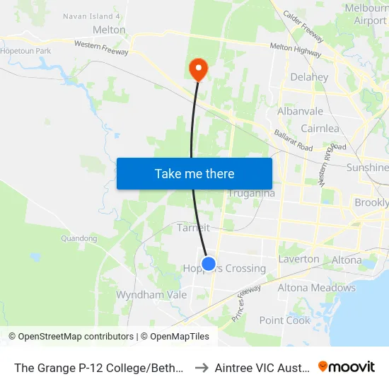 The Grange P-12 College/Bethany Rd to Aintree VIC Australia map