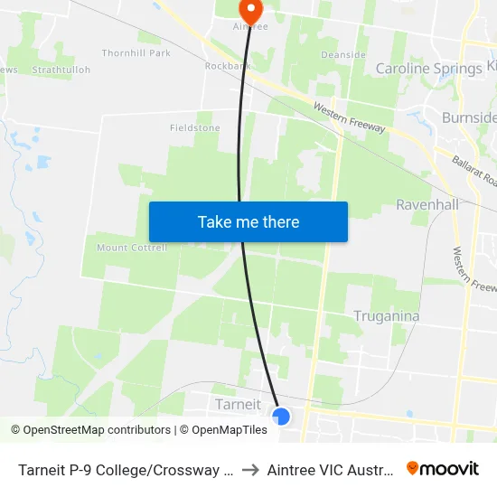 Tarneit P-9 College/Crossway Ave to Aintree VIC Australia map