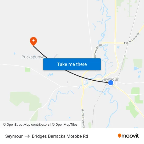 Seymour to Bridges Barracks Morobe Rd map