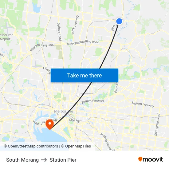 South Morang to Station Pier map