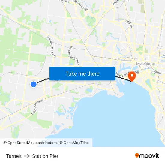Tarneit to Station Pier map
