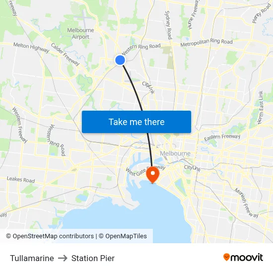 Tullamarine to Station Pier map