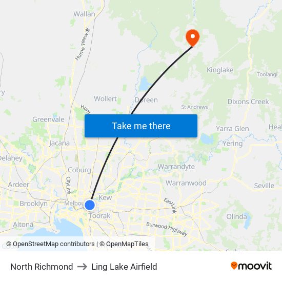 North Richmond to Ling Lake Airfield map