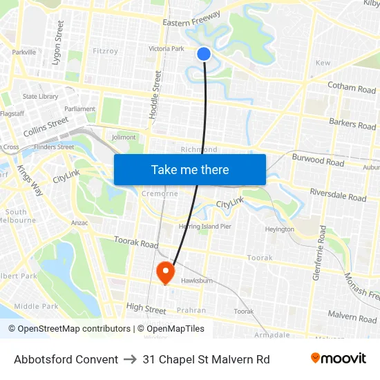 $6.00 In Coins Parking to 31 Chapel St Malvern Rd map