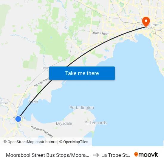 Moorabool Street Bus Stops/Moorabool St to La Trobe Street map