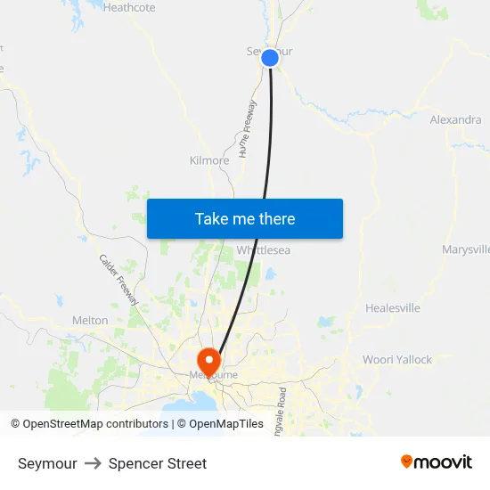 Seymour to Spencer Street map