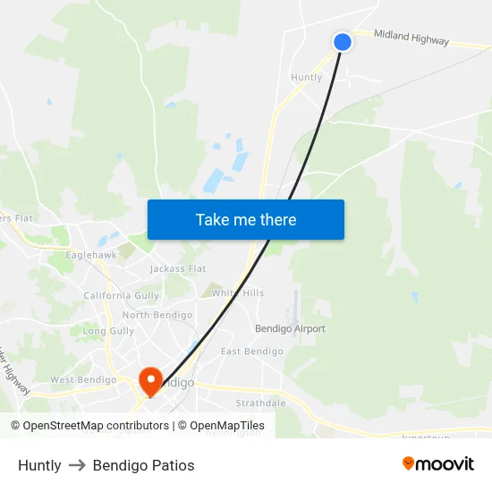 Huntly to Bendigo Patios map