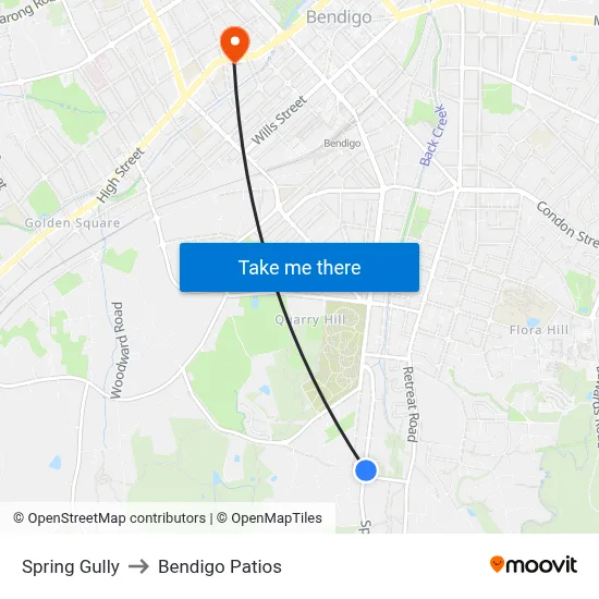 Spring Gully to Bendigo Patios map