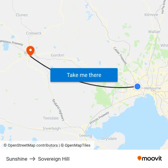 Sunshine to Sovereign Hill map