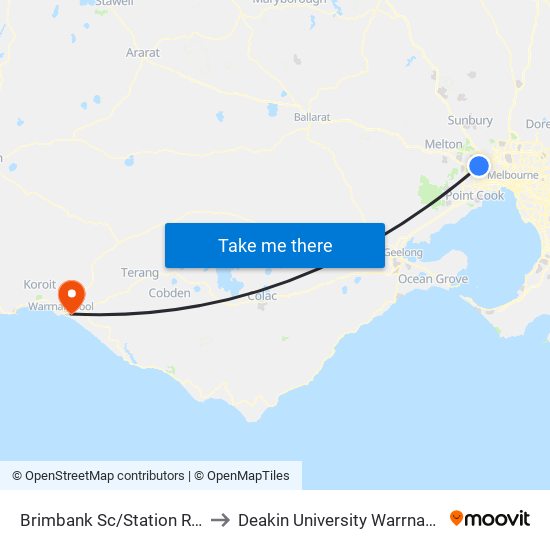 Brimbank Sc/Station Rd (Deer Park) to Deakin University Warrnambool Campus map