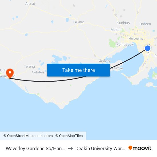 Waverley Gardens Sc/Hansworth St (Mulgrave) to Deakin University Warrnambool Campus map