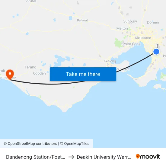 Dandenong Station/Foster St to Deakin University Warrnambool Campus map