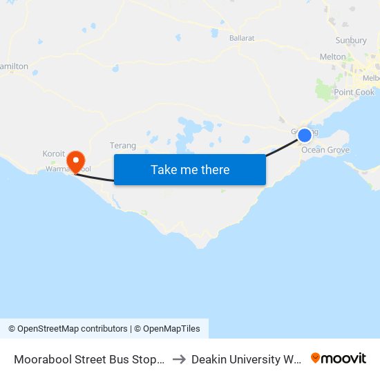 Moorabool Street Bus Stops/Moorabool St (Geelong) to Deakin University Warrnambool Campus map