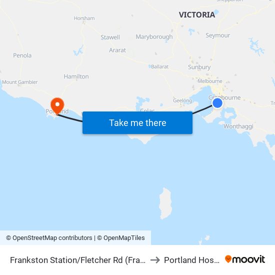 Frankston Station/Fletcher Rd (Frankston) to Portland Hospital map