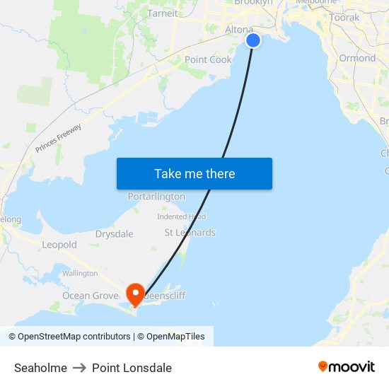 Seaholme to Point Lonsdale map