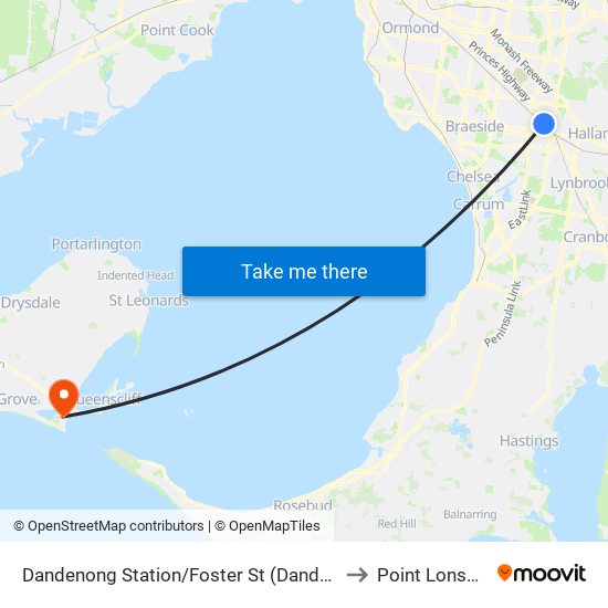 Dandenong Station/Foster St (Dandenong) to Point Lonsdale map