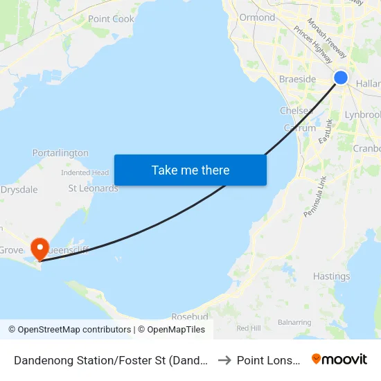 Dandenong Station/Foster St to Point Lonsdale map