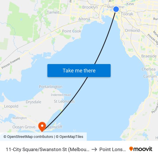 11-City Square/Swanston St (Melbourne City) to Point Lonsdale map