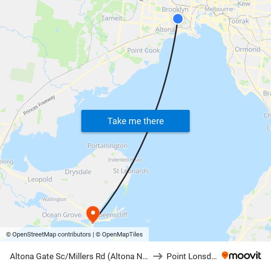 Altona Gate Sc/Millers Rd (Altona North) to Point Lonsdale map