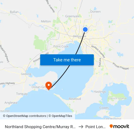 Northland Shopping Centre/Murray Rd to Point Lonsdale map