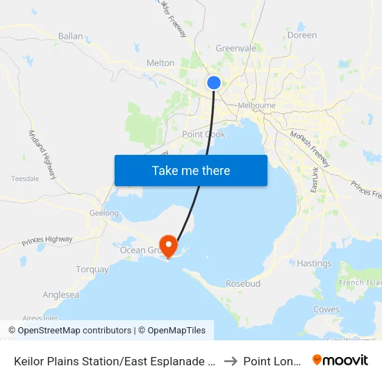 Keilor Plains Station/East Esplanade to Point Lonsdale map