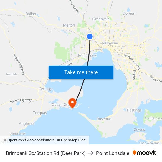 Brimbank Sc/Station Rd (Deer Park) to Point Lonsdale map