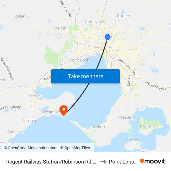 Regent Railway Station/Robinson Rd (Reservoir) to Point Lonsdale map