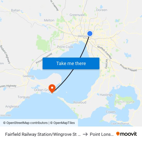 Fairfield Railway Station/Wingrove St (Fairfield) to Point Lonsdale map