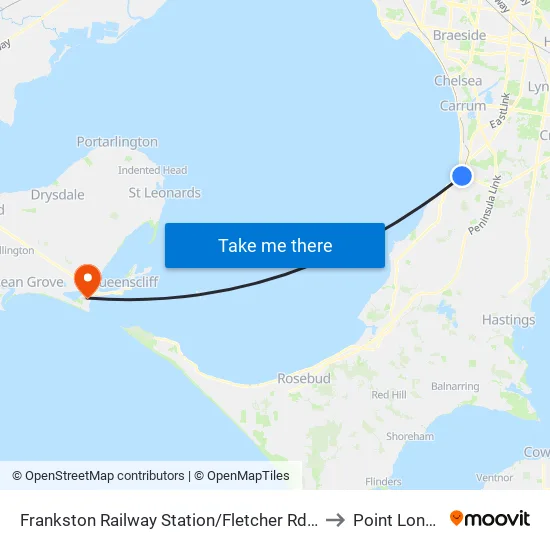 Frankston Railway Station/Fletcher Rd to Point Lonsdale map