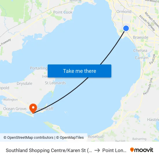 Southland Shopping Centre/Karen St to Point Lonsdale map