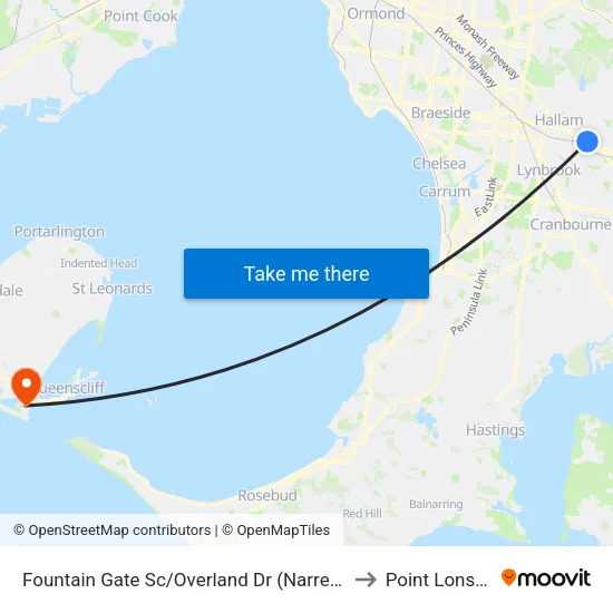 Fountain Gate Sc/Overland Dr to Point Lonsdale map