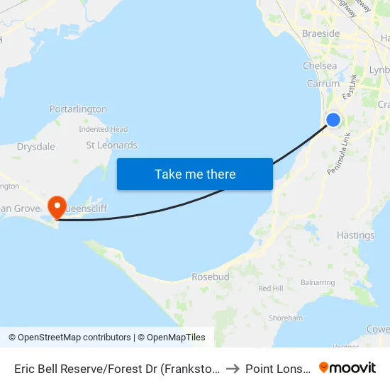 Eric Bell Reserve/Forest Dr to Point Lonsdale map