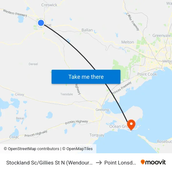 Stockland Sc/Gillies St N to Point Lonsdale map