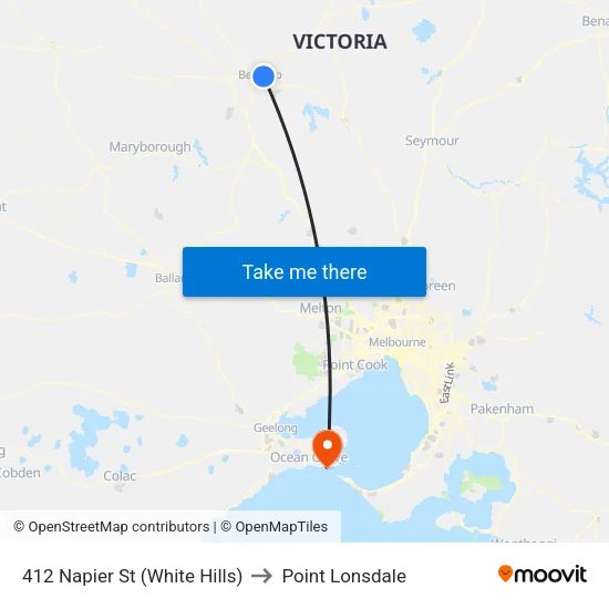 Rheola St/Napier St to Point Lonsdale map