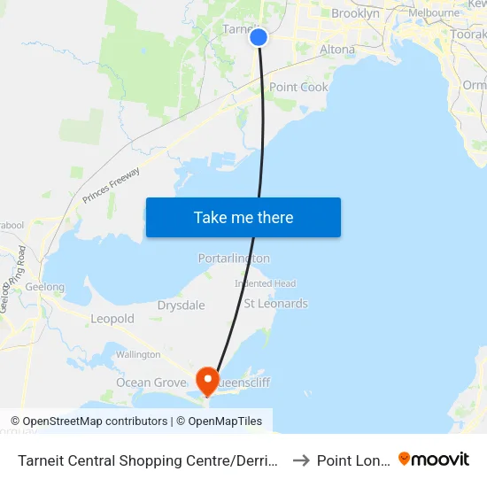Tarneit Central Shopping Centre/Derrimut Rd to Point Lonsdale map