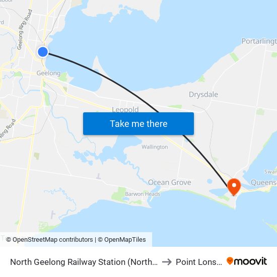 North Geelong Railway Station (North Geelong) to Point Lonsdale map