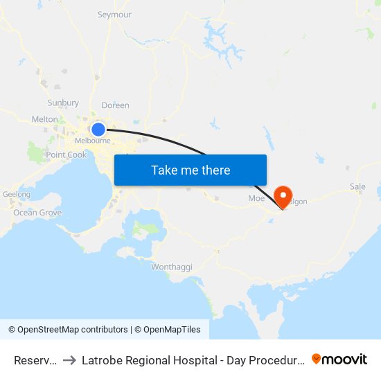 Reservoir to Latrobe Regional Hospital - Day Procedures Unit map