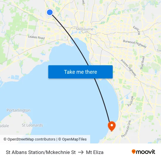 St Albans Station/Mckechnie St to Mt Eliza map