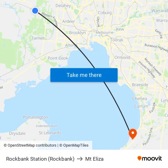 Rockbank Station to Mt Eliza map