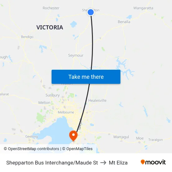 Shepparton Bus Interchange/Maude St to Mt Eliza map