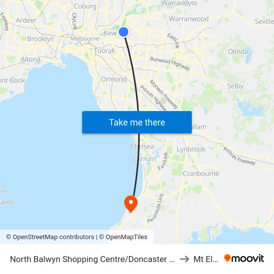 North Balwyn Shopping Centre/Doncaster Rd #47 to Mt Eliza map