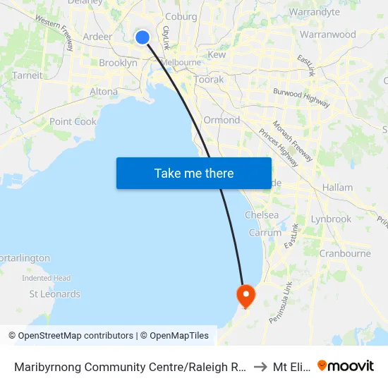Maribyrnong Community Centre/Raleigh Rd #45 to Mt Eliza map