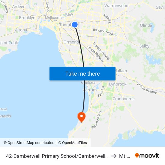 42-Camberwell Primary School/Camberwell Rd (Camberwell) to Mt Eliza map