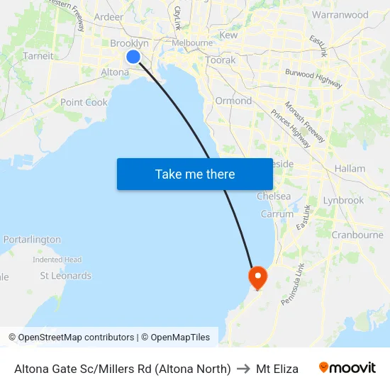 Altona Gate Sc/Millers Rd to Mt Eliza map