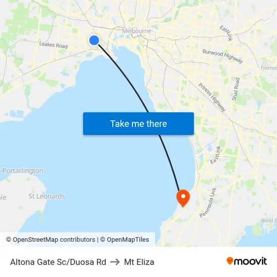 Altona Gate Sc/Duosa Rd to Mt Eliza map