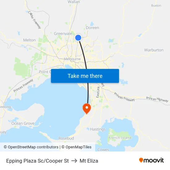 Epping Plaza Sc/Cooper St to Mt Eliza map